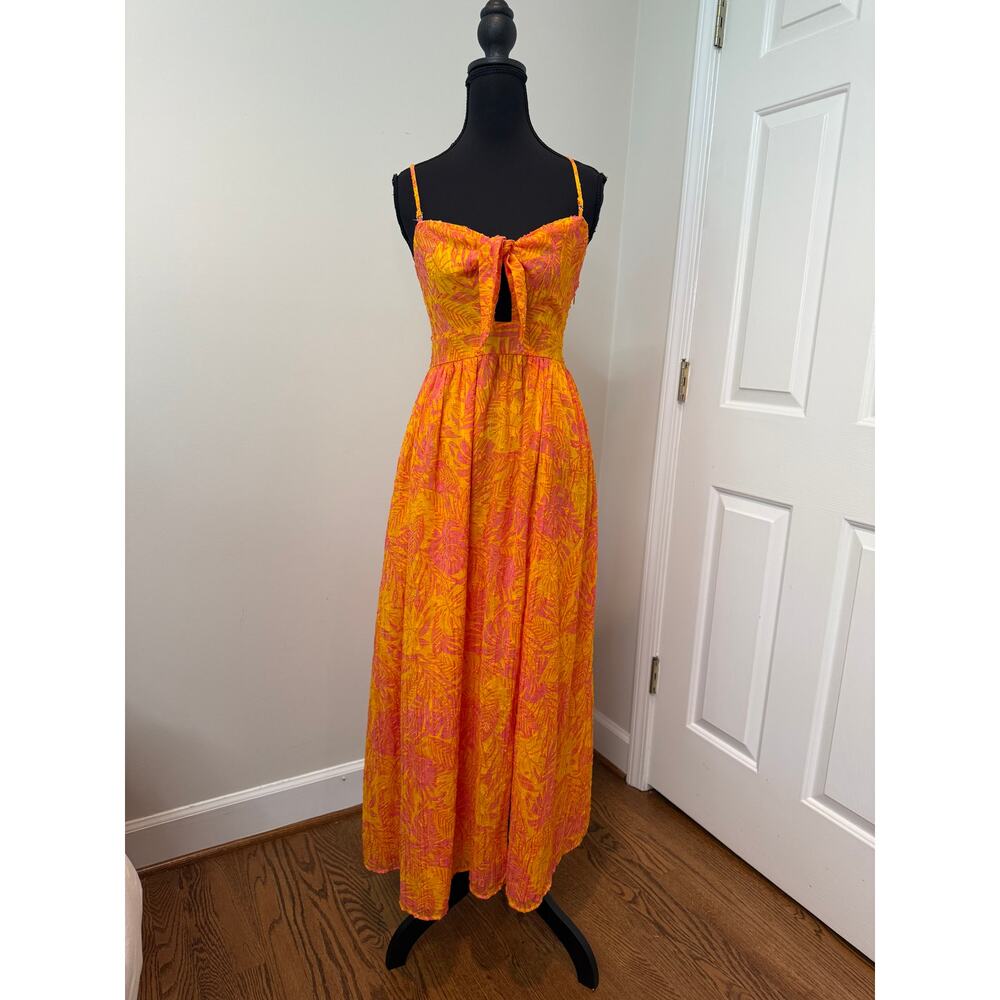 Bar III Orange Maxi Dress with Sweetheart Neckline